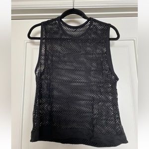 Lululemon Womens black mesh sleeveless tank top size 6